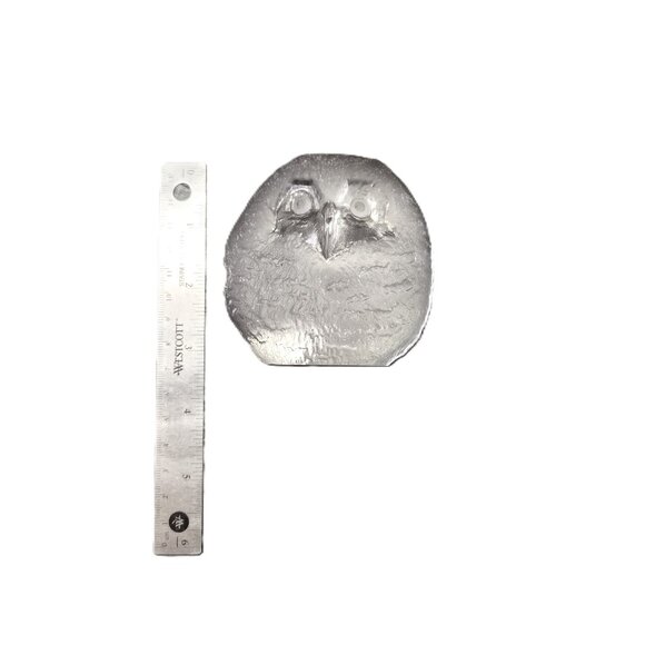 VTG 70s Signed Mats Jonasson Baby Owl Lead Crystal Paperweight Sweden Naturecore - Picture 3 of 6